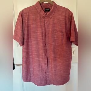 NWT Hurley Men's Classic Fit Button Up Short Sleeve Shirt